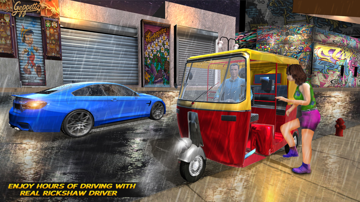 Tuk Tuk Auto Rickshaw 3D Sim截图5