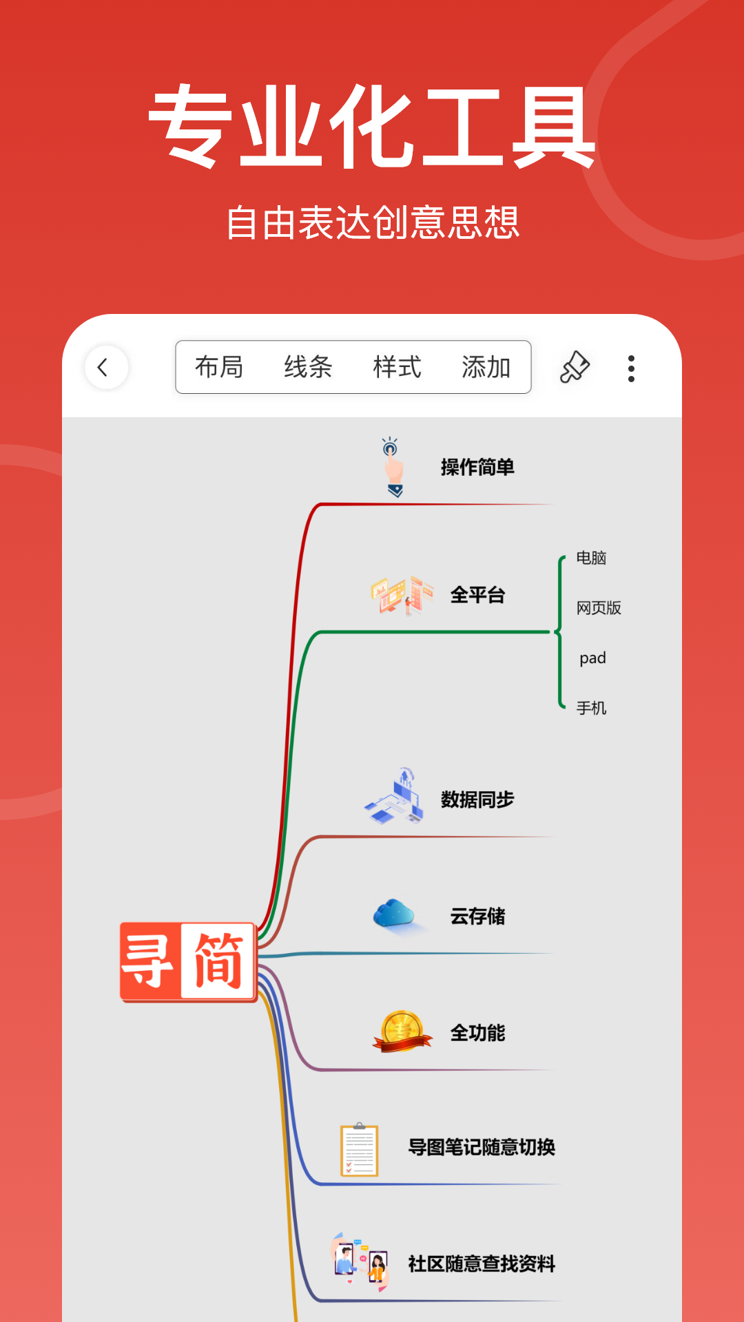 寻简思维导图v3.2.1截图3