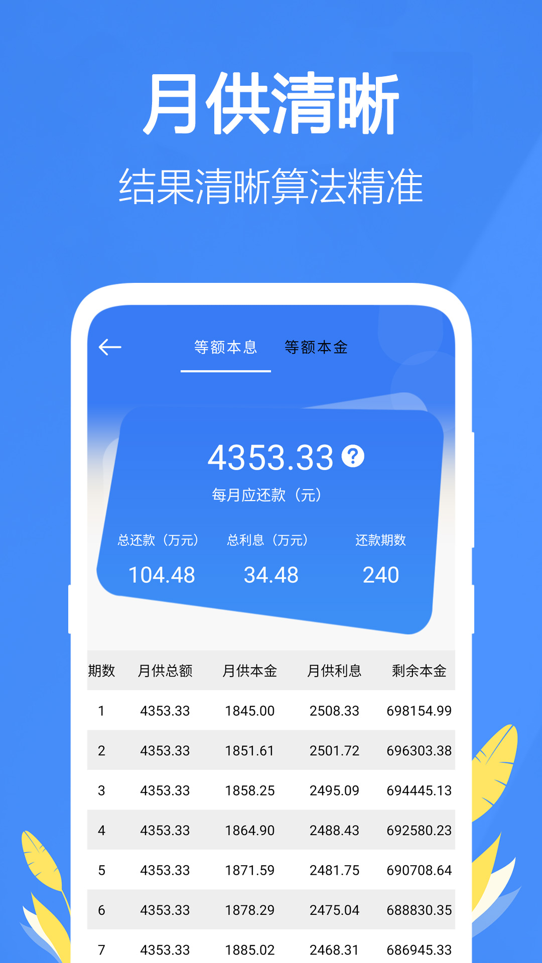银行贷款计算器截图4