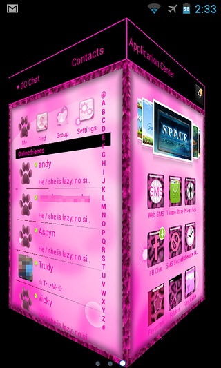 GO SMS PRO Pink Leopard theme截图1