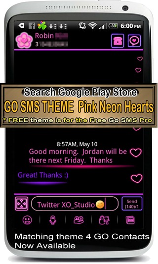 GO SMS PRO Pink Leopard theme截图5