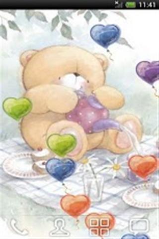 Teddy Bear Hearts Balloons LWP截图2