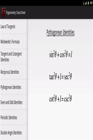 Trigonometry Cheat Sheet截图1